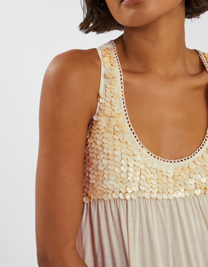 Accessorize Sleeveless Embellished Maxi Dress Ivory