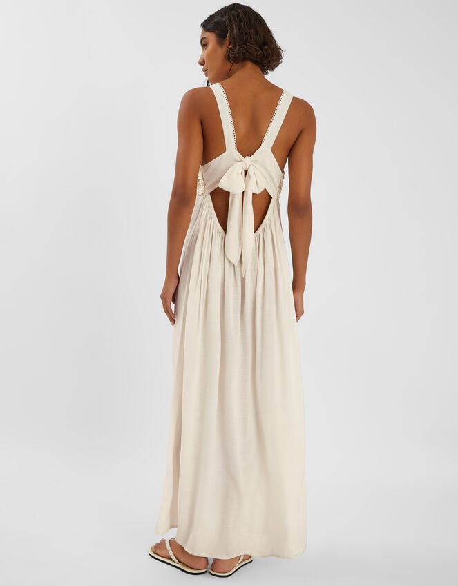 Accessorize Sleeveless Embellished Maxi Dress Ivory