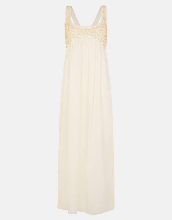 Accessorize Sleeveless Embellished Maxi Dress Ivory