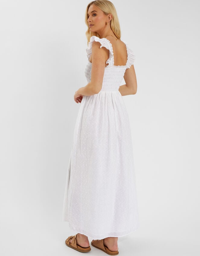 Accessorize Sleeveless Smocked Broderie Sundress White