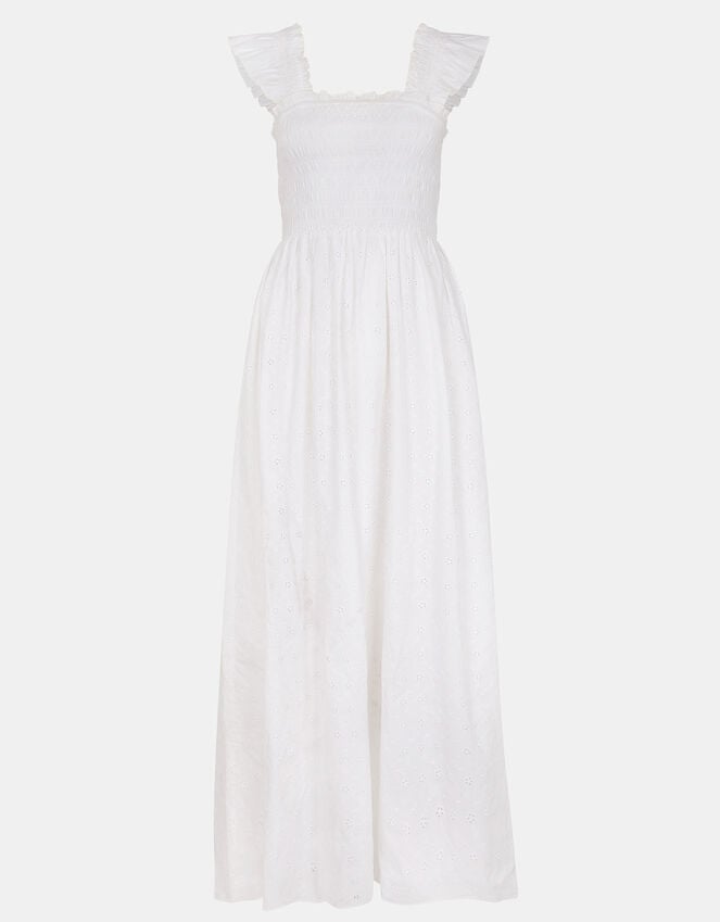 Accessorize Sleeveless Smocked Broderie Sundress White
