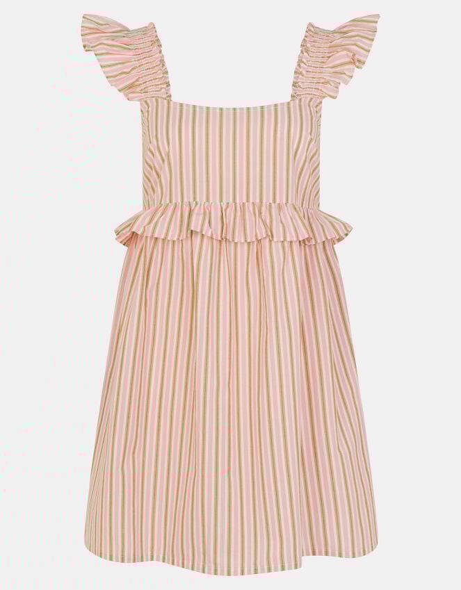 Accessorize Sleeveless Stripe Frilly Mini Dress Pink