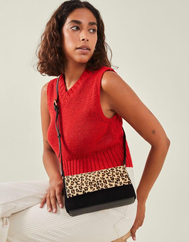 accessorize Small Leopard Print Leather Cross-Body Bag