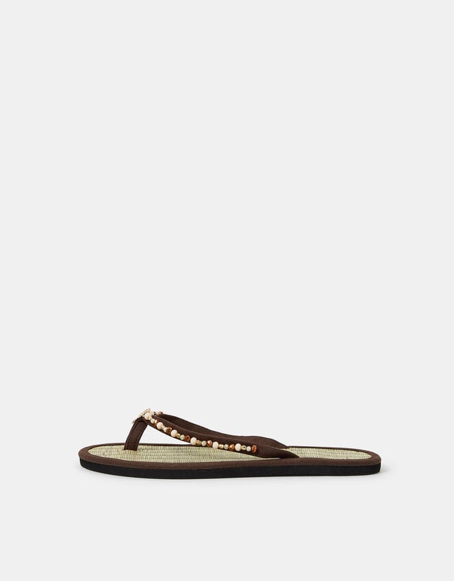 Accessorize Sparkle Starfish Seagrass Flip Flops Brown