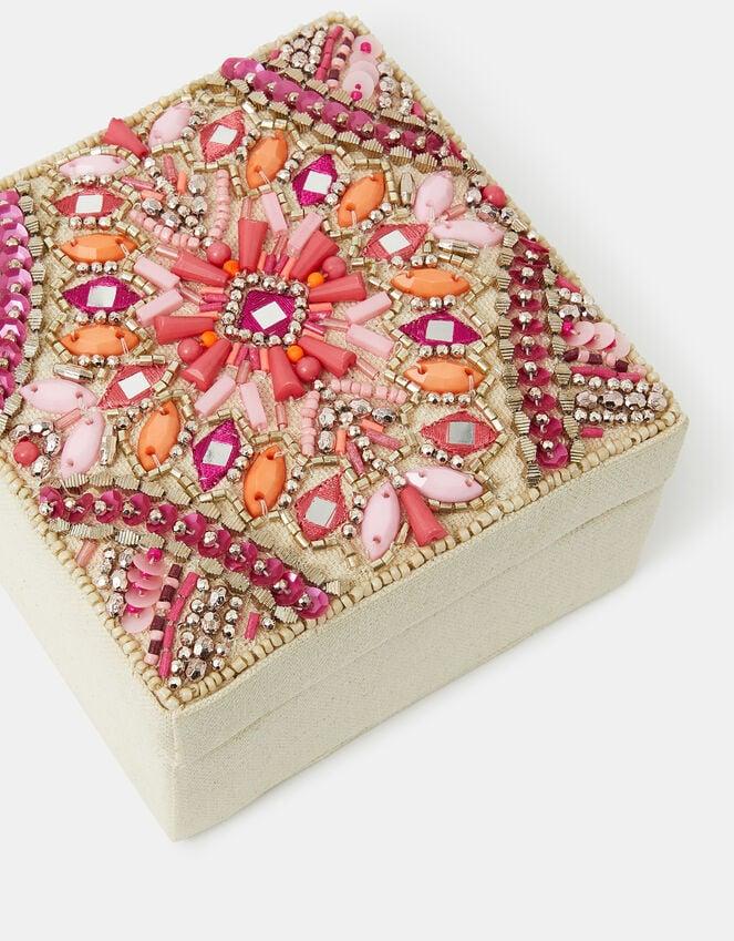 Accessorize Square Mirror & Bead Embellished Jewellery Box