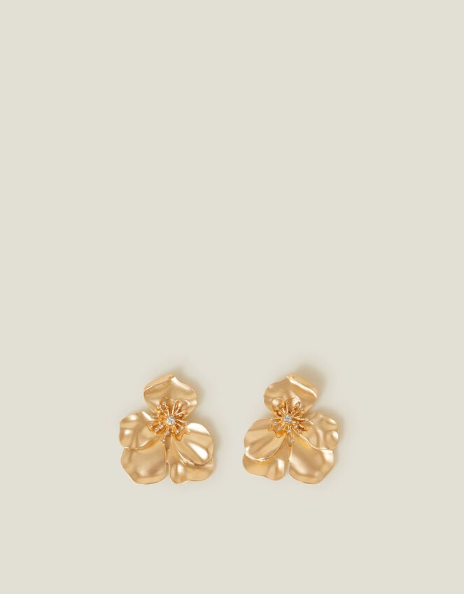 Accessorize Statement Diamante Flower Stud Earrings