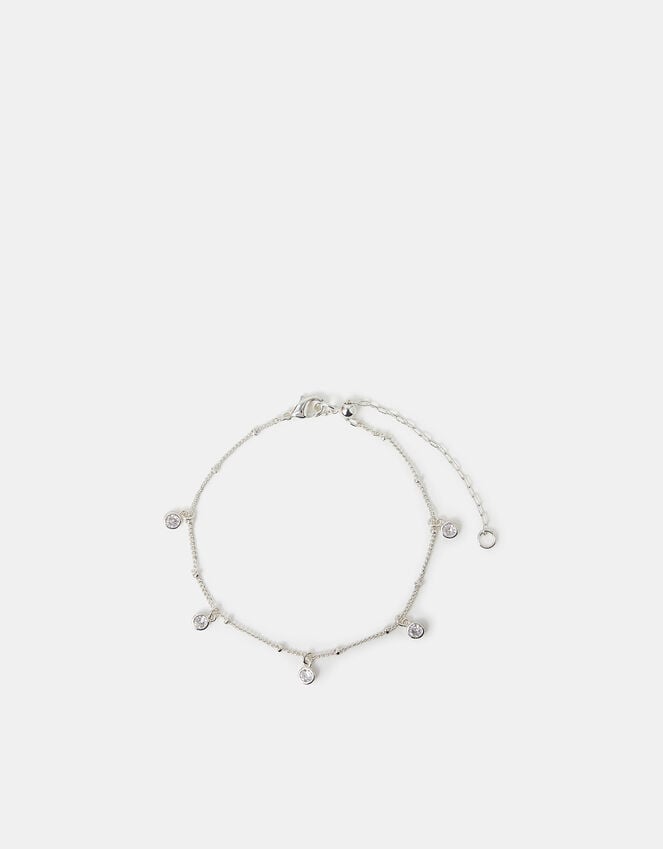 Accessorize Sterling Silver Crystal Station Bracelet