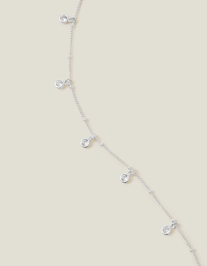 accessorize Sterling Silver Crystal Station Bracelet