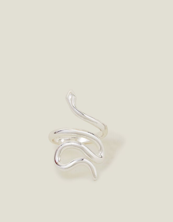 Accessorize Sterling Silver-Plated Adjustable Snake Ring