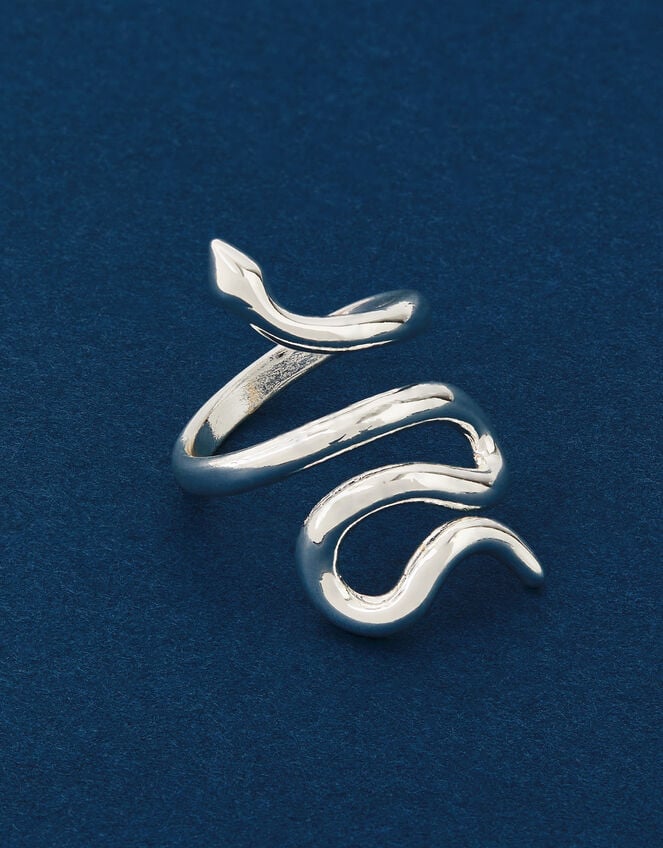 Accessorize Sterling Silver-Plated Adjustable Snake Ring