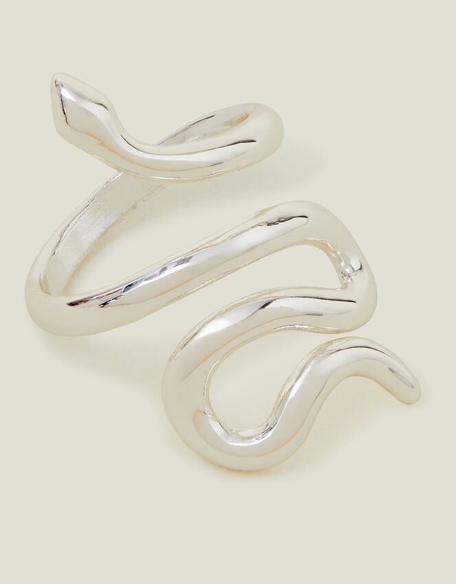 accessorize Sterling Silver-Plated Adjustable Snake Ring