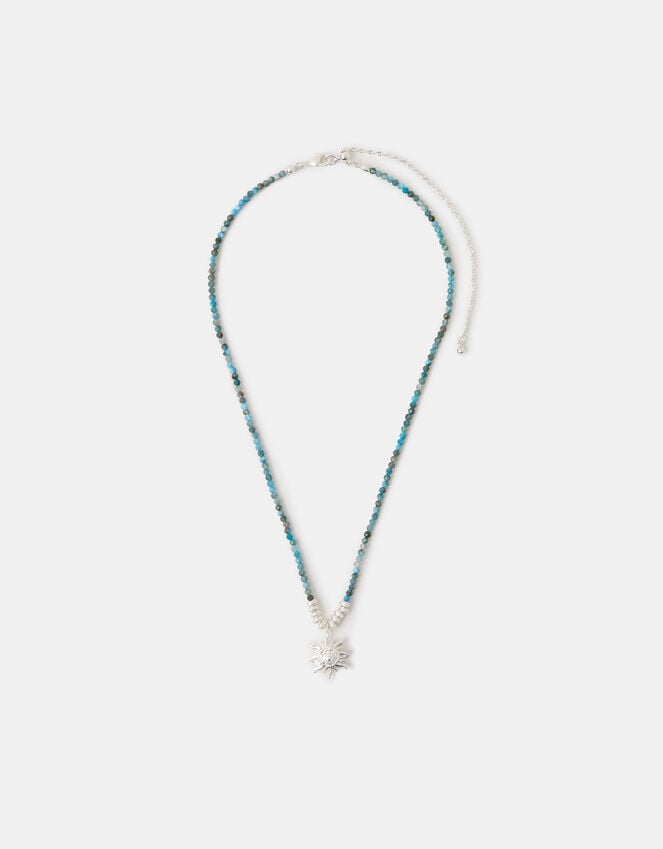 Accessorize Sterling Silver-Plated Bead Sun Pendant Necklace