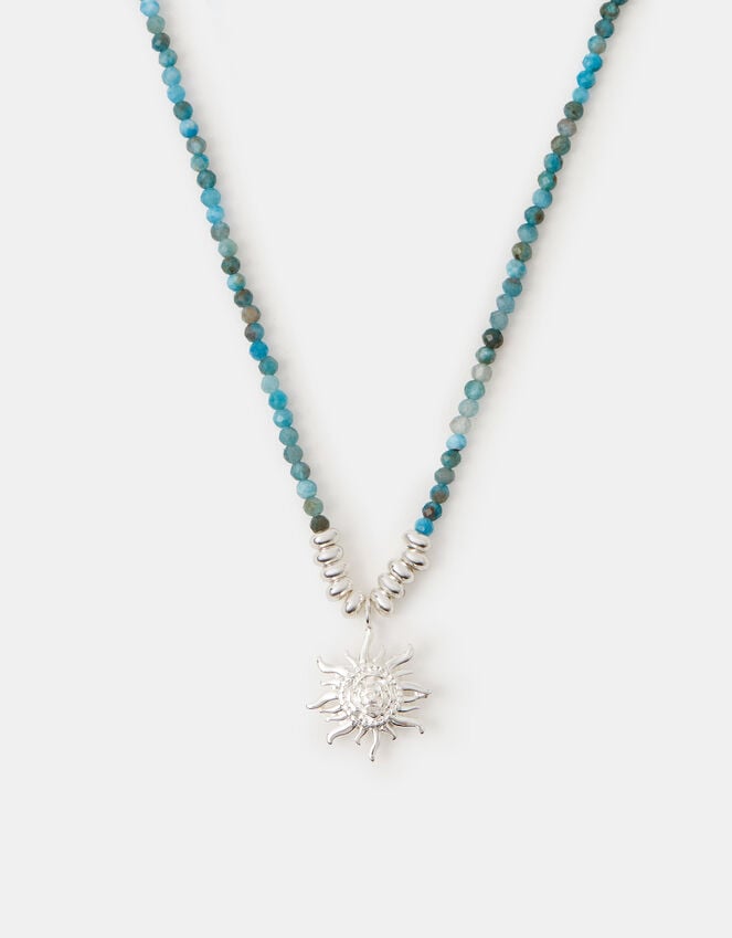 accessorize Sterling Silver-Plated Bead Sun Pendant Necklace