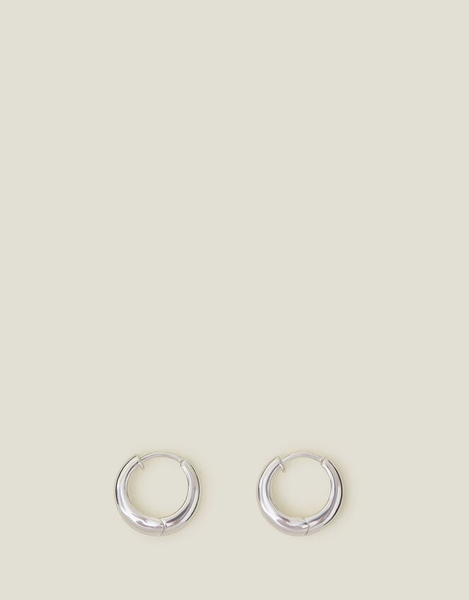 Accessorize Sterling Silver-Plated Chunky Huggie Hoop Earrings