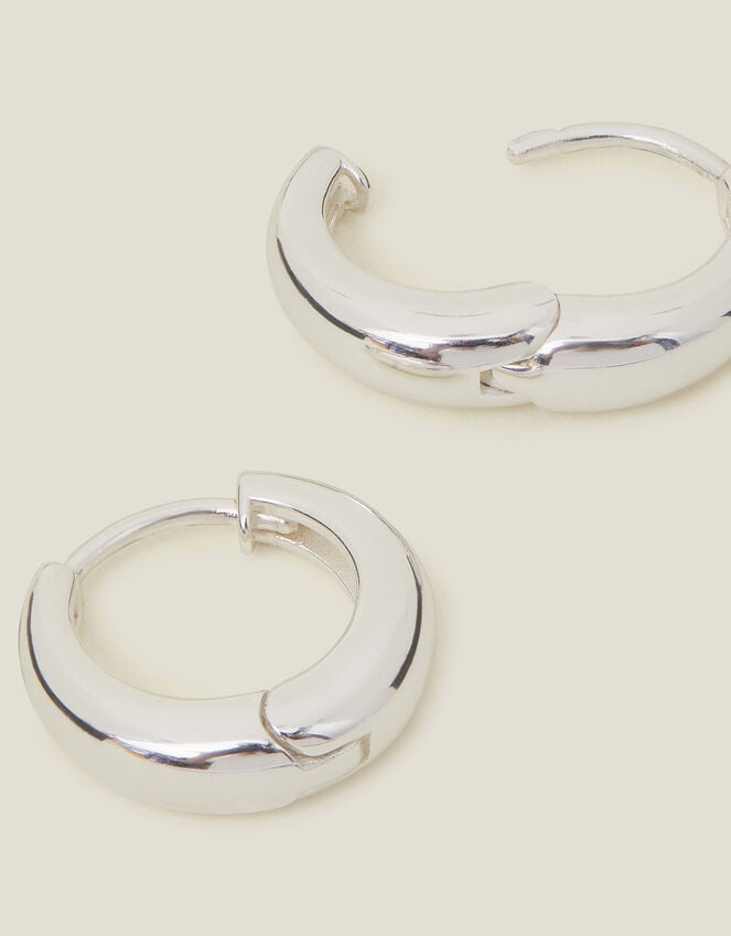 accessorize Sterling Silver-Plated Chunky Huggie Hoop Earrings