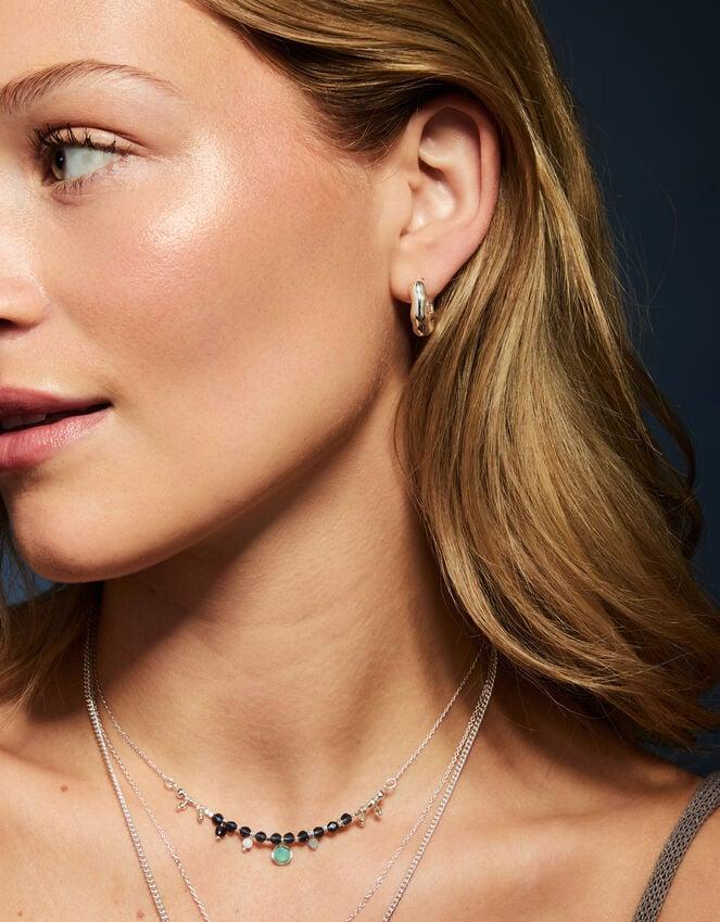 Accessorize Sterling Silver-Plated Chunky Molten Hoop Earrings