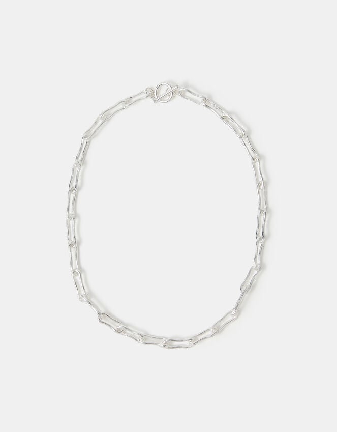 Accessorize Sterling Silver-Plated Chunky Molten Link Necklace