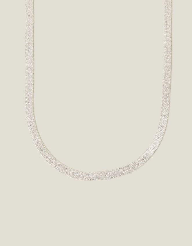 accessorize Sterling Silver-Plated Chunky Snake Chain Necklace