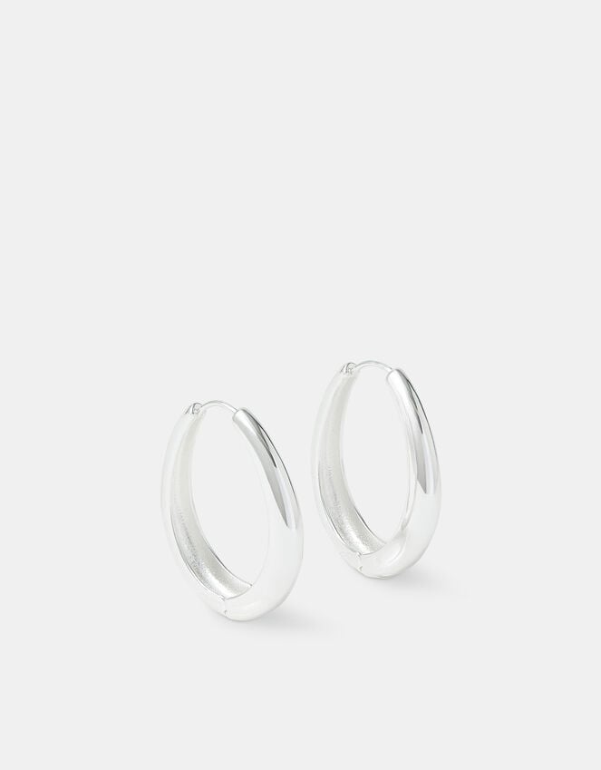 Accessorize Sterling Silver-Plated Clasp Hoop Earrings