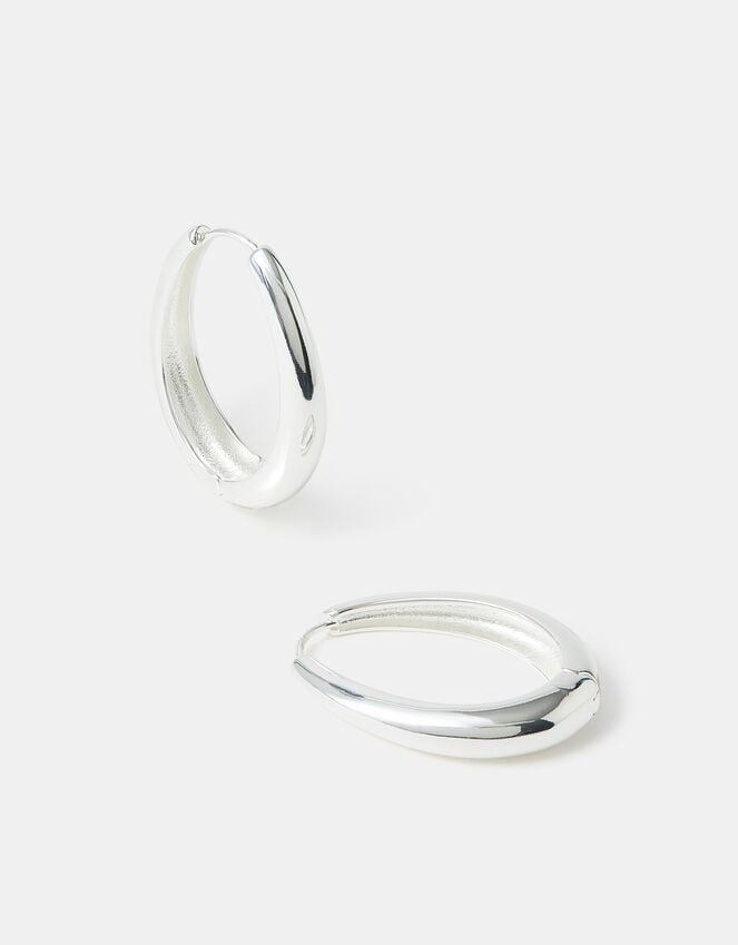 accessorize Sterling Silver-Plated Clasp Hoop Earrings
