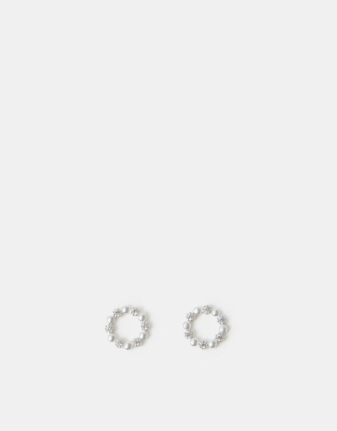 Accessorize Sterling Silver-Plated Diamanté Circle Stud Earrings