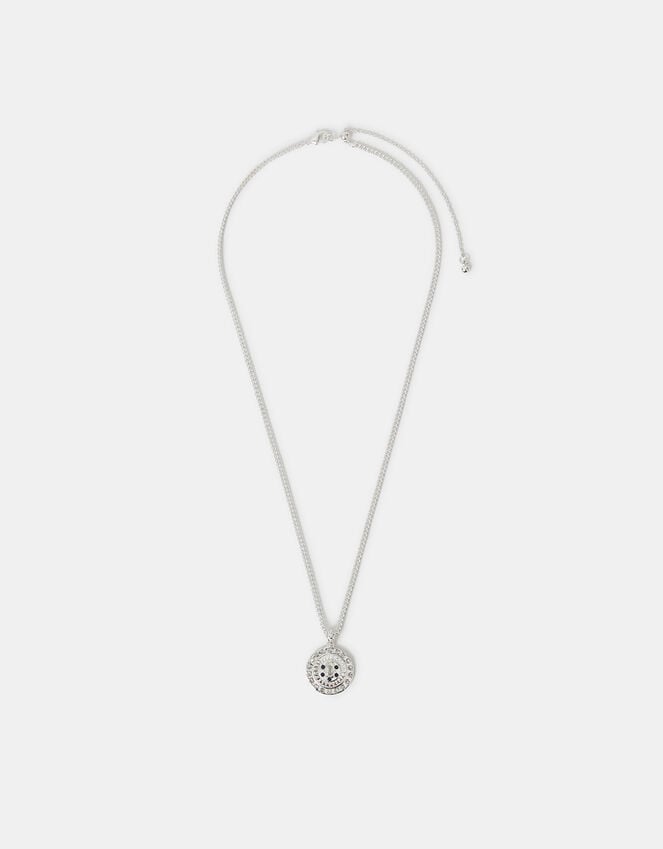 Accessorize Sterling Silver-Plated Diamante Disc Pendant Necklace