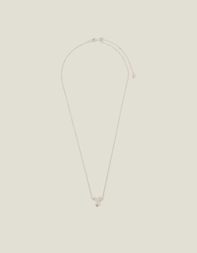 Accessorize Sterling Silver-Plated Diamante Flower Necklace