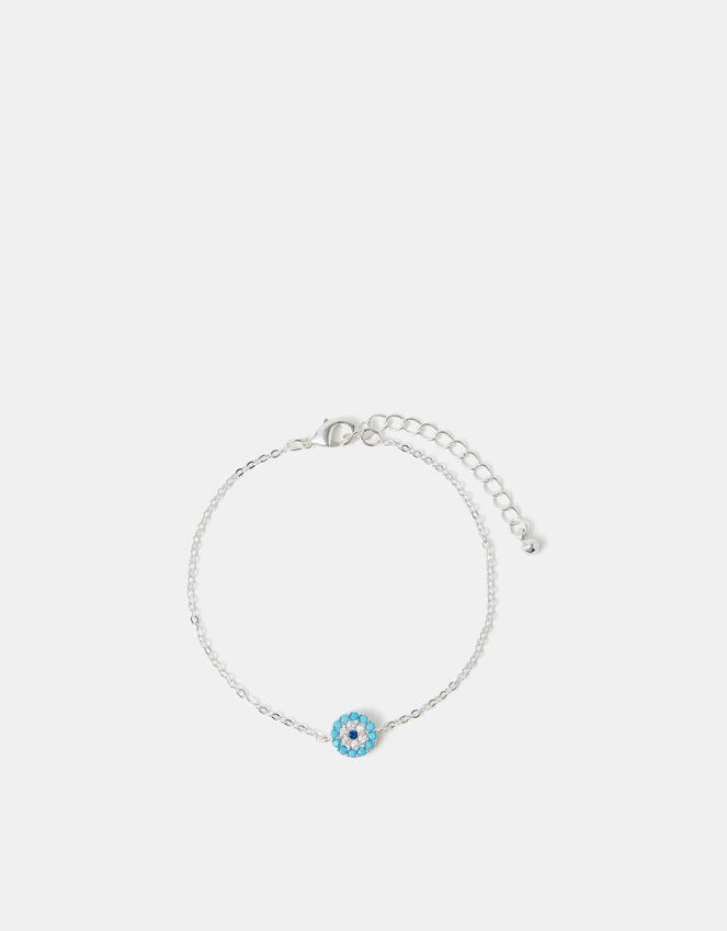 Accessorize Sterling Silver-Plated Evil Eye Bracelet