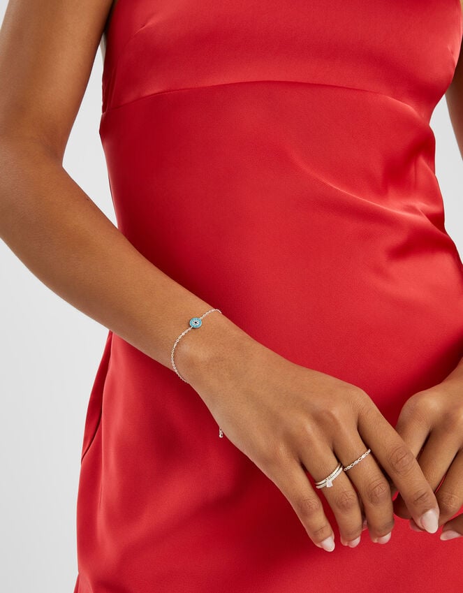 Accessorize Sterling Silver-Plated Evil Eye Bracelet