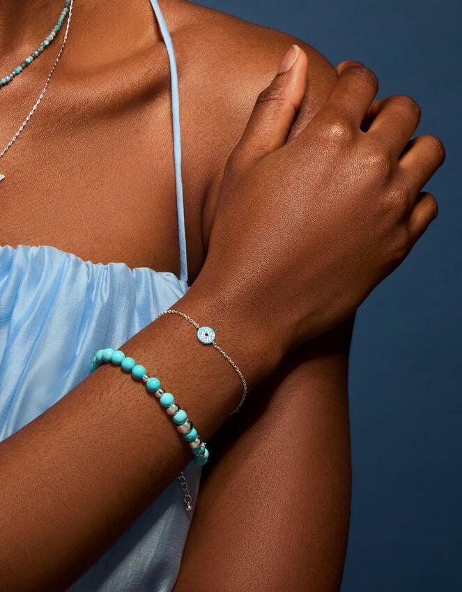 Accessorize Sterling Silver-Plated Evil Eye Bracelet