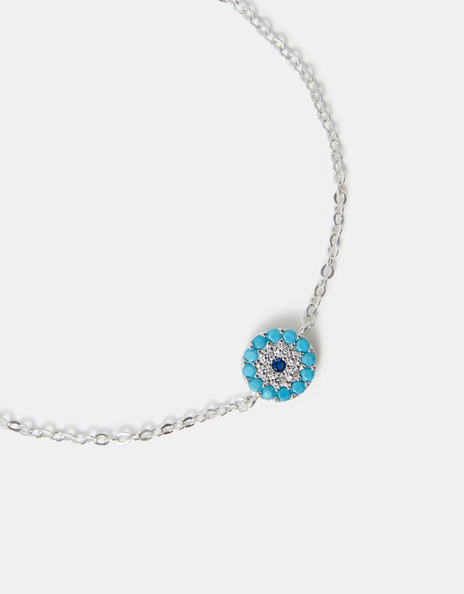accessorize Sterling Silver-Plated Evil Eye Bracelet