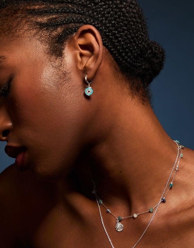 Accessorize Sterling Silver-Plated Evil Eye Hoop Earrings