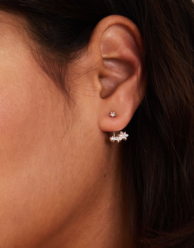 Accessorize Sterling Silver-Plated Flower Back Stud Earrings