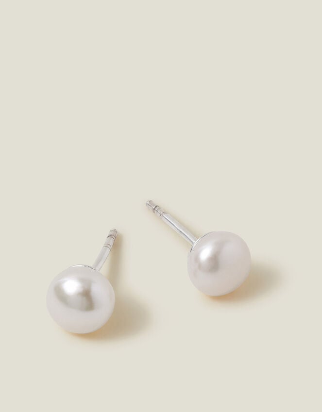 accessorize Sterling Silver-Plated Freshwater Pearl Studs