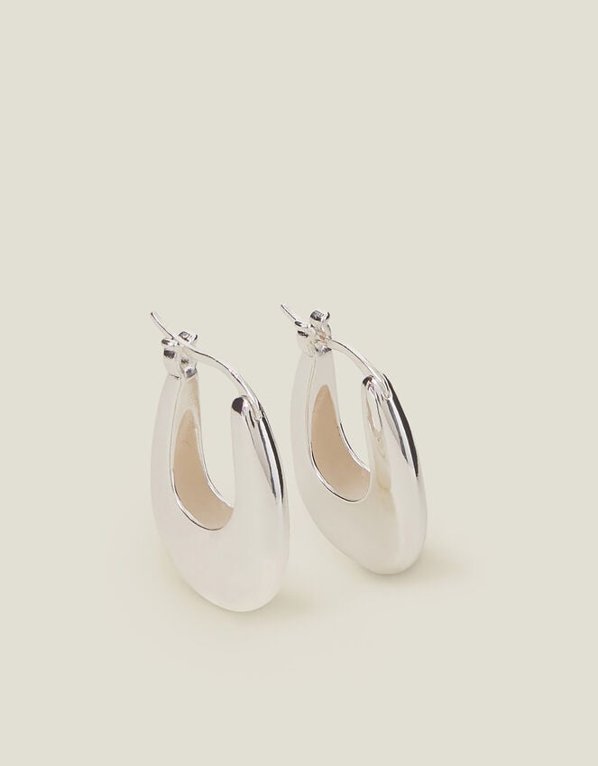 Accessorize Sterling Silver-Plated Horseshoe Hoop Earrings