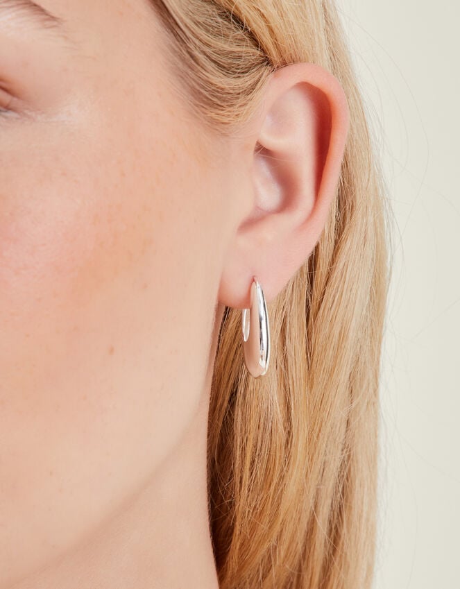 Accessorize Sterling Silver-Plated Horseshoe Hoop Earrings