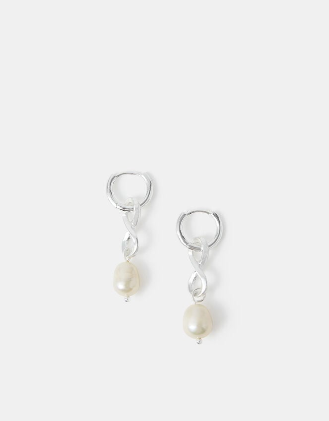Accessorize Sterling Silver-Plated Infinity Pearl Drop Earrings