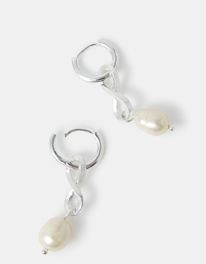 accessorize Sterling Silver-Plated Infinity Pearl Drop Earrings