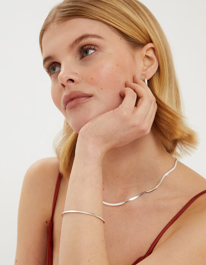 Accessorize Sterling Silver-Plated Omega Chain Bracelet