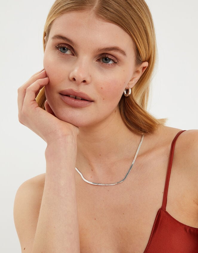 Accessorize Sterling Silver-Plated Omega Chain Necklace