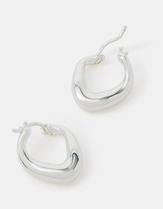 Accessorize Sterling Silver-Plated Oval Hoop Earrings