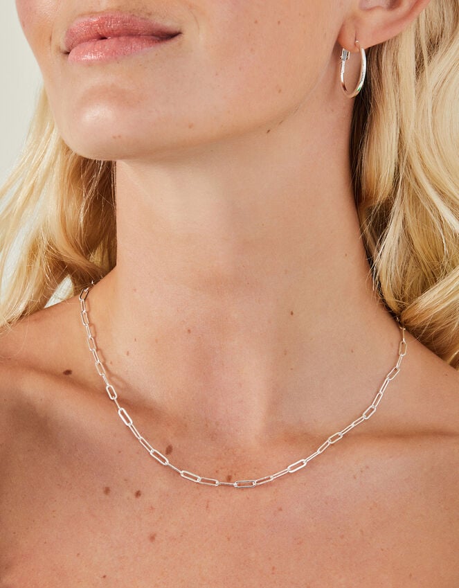 Accessorize Sterling Silver-Plated Paper Clip Chain