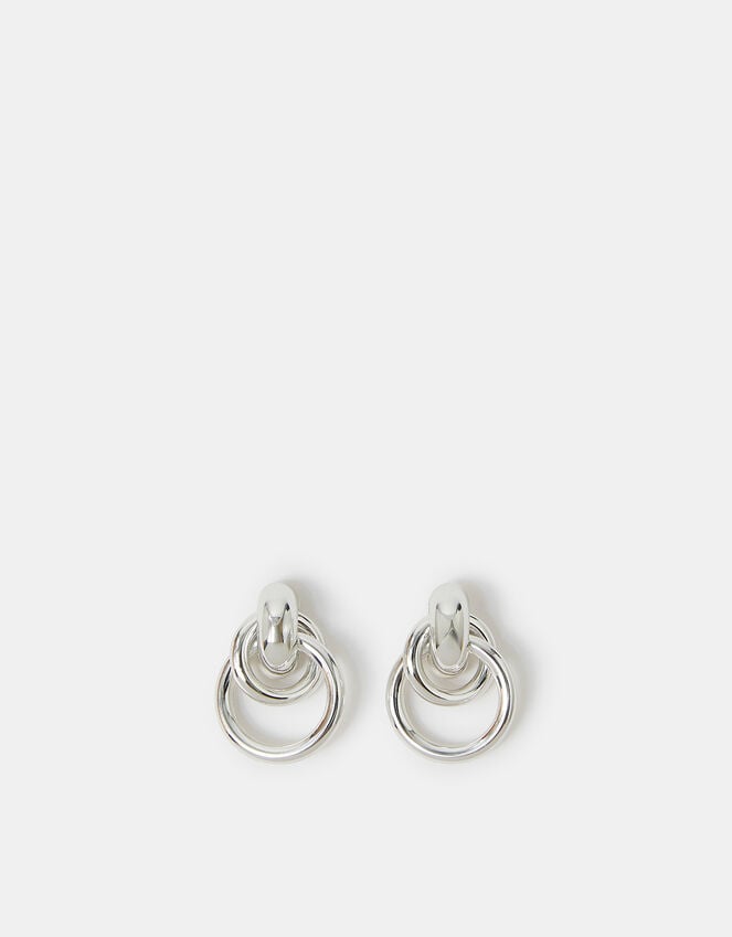 Accessorize Sterling Silver-Plated Round Link Hoop Earrings