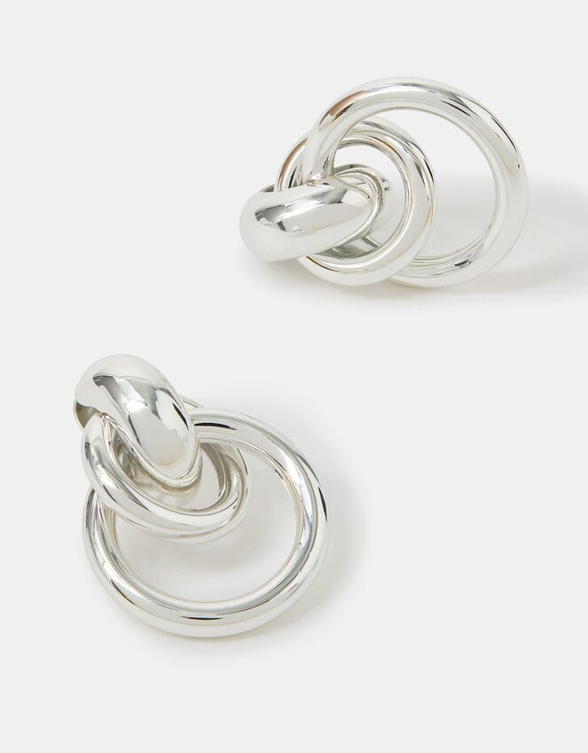 accessorize Sterling Silver-Plated Round Link Hoop Earrings