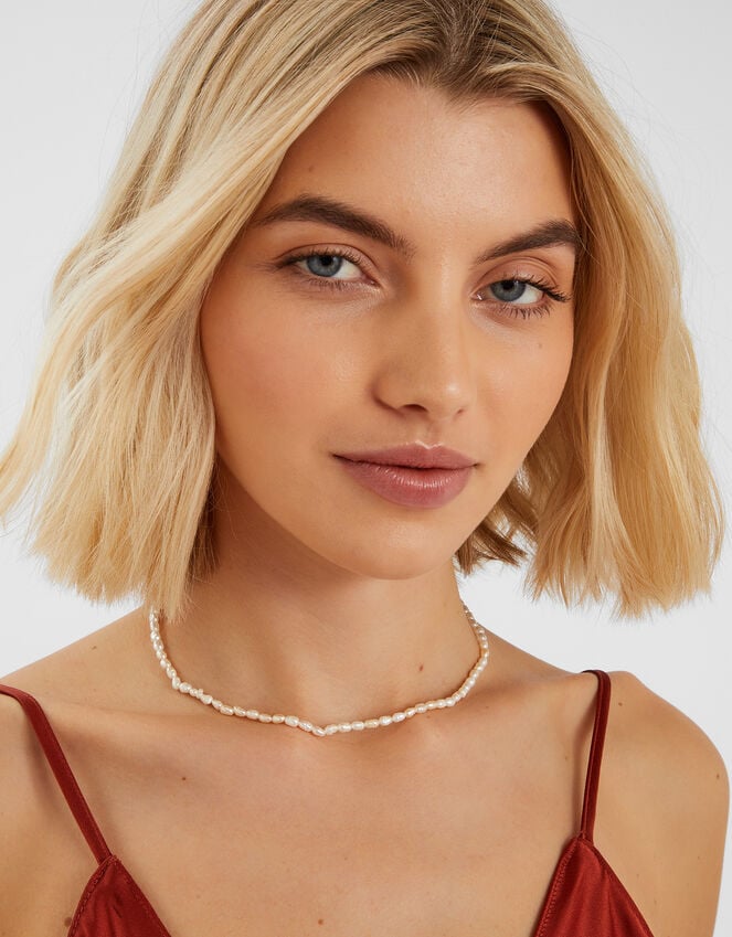 Accessorize Sterling Silver-Plated Seed Pearl Necklace