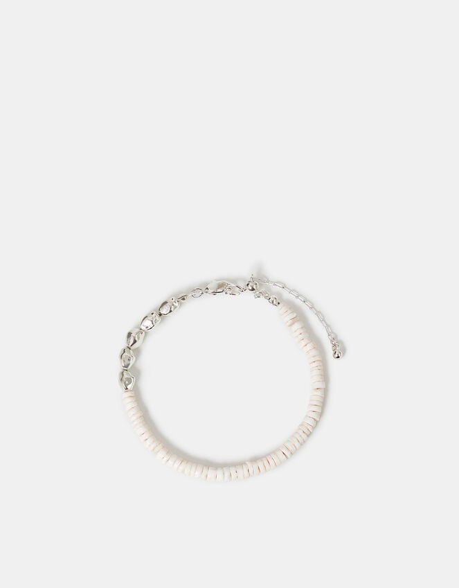 Accessorize Sterling Silver-Plated Shell Beaded Bracelet