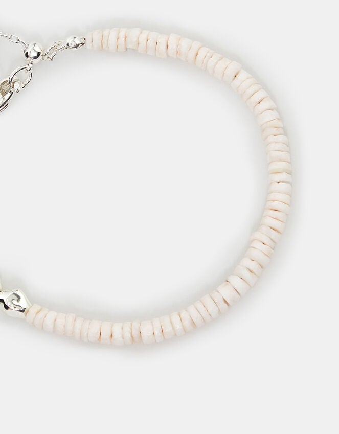 accessorize Sterling Silver-Plated Shell Beaded Bracelet