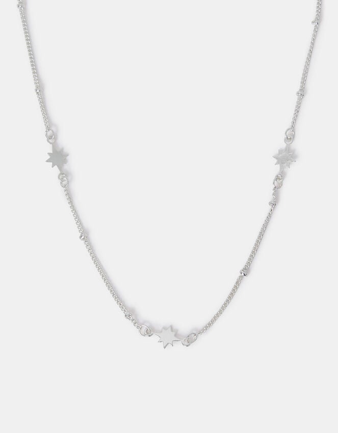 accessorize Sterling Silver-Plated Star Station Necklace