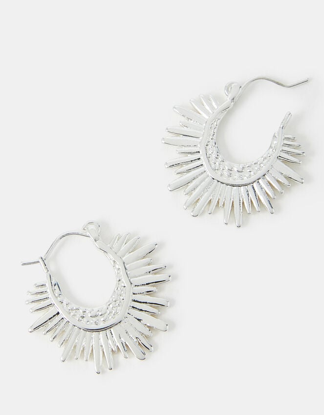 accessorize Sterling Silver-Plated Sun Ray Hoop Earrings