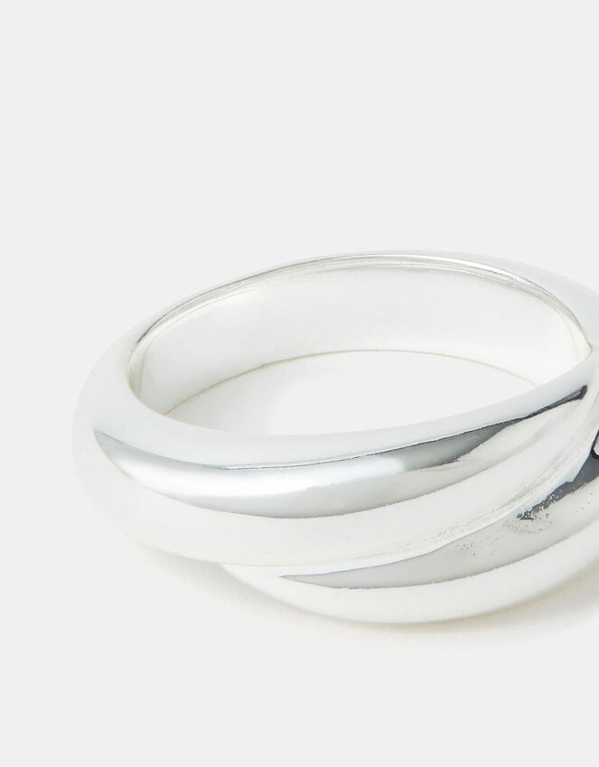accessorize Sterling Silver-Plated Wrap Ring Silver